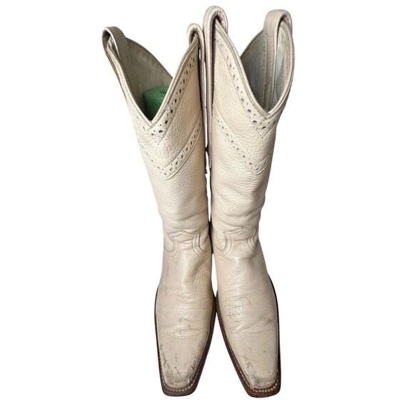 Cuadra DeerSkin Western Boots Leather Ivory Pointed Toe Unisex Men Sz 7 Women 9 - Picture 5 of 16